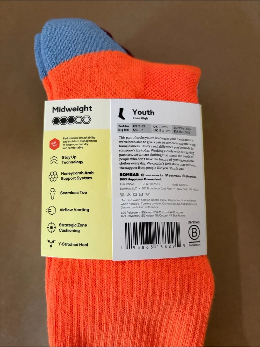 Bombas Youth Neon & Multicolor Athletic Socks - 2 pack (6 pairs)